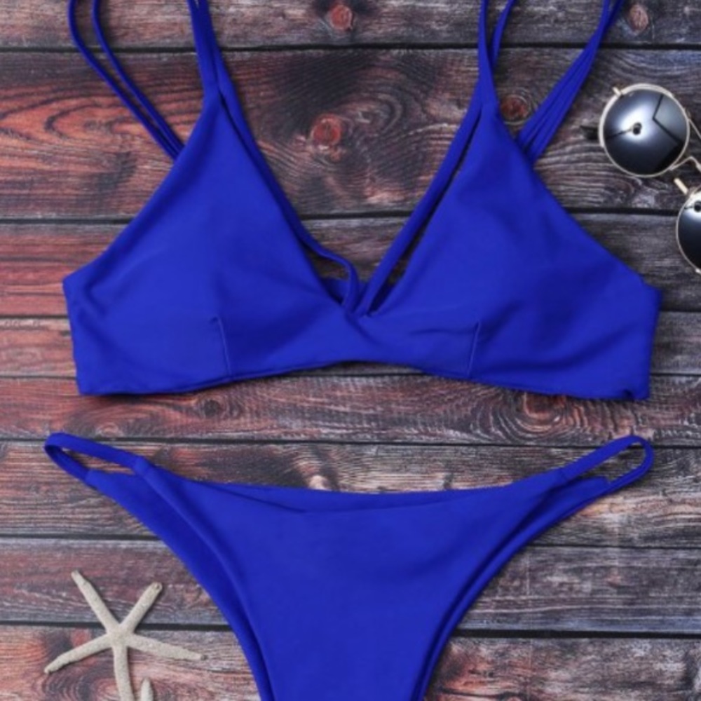 🌿Zaful High Leg Strappy Bikini Set🌿